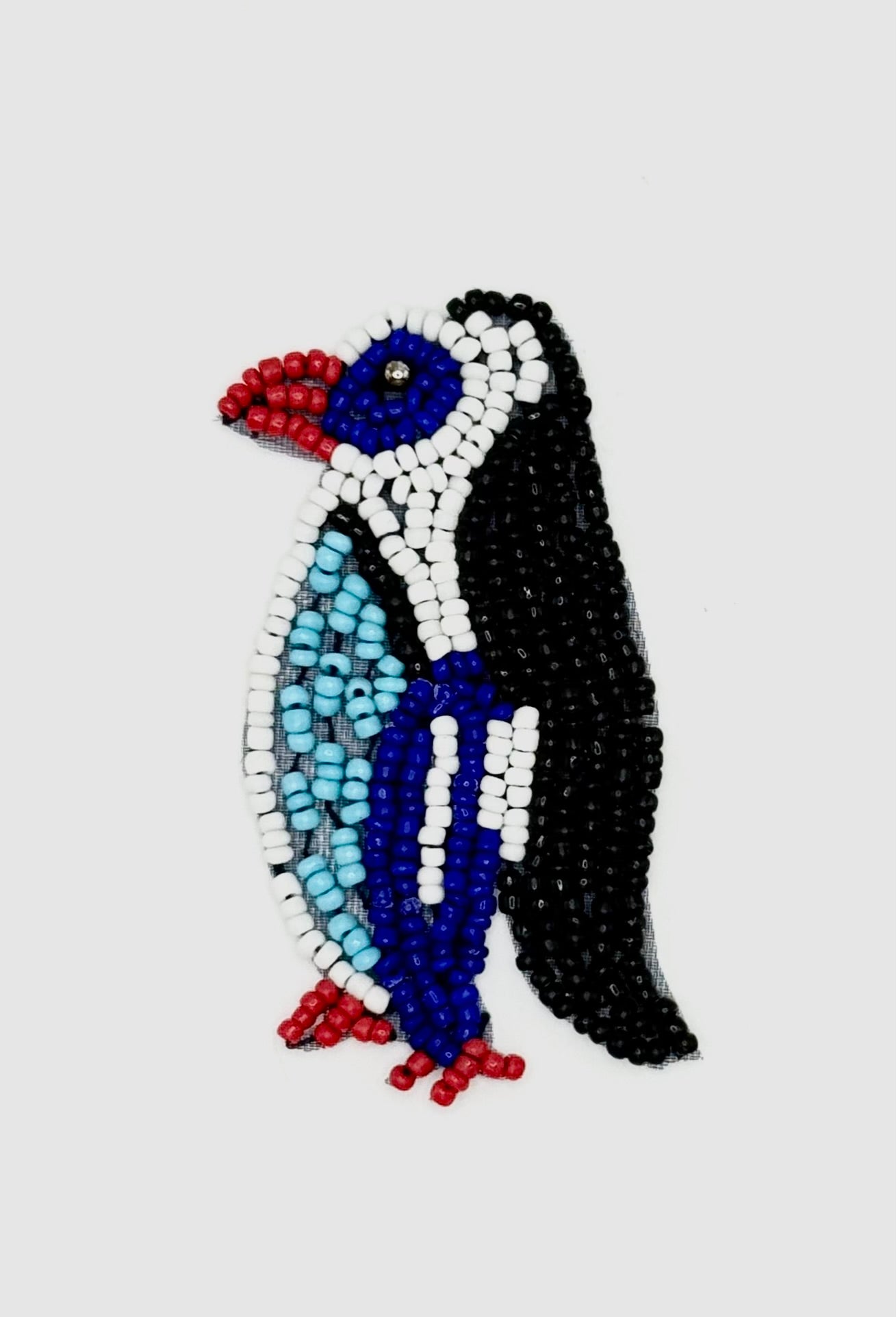 Penguin with Multicolored Beads 2.75" x 1.5"