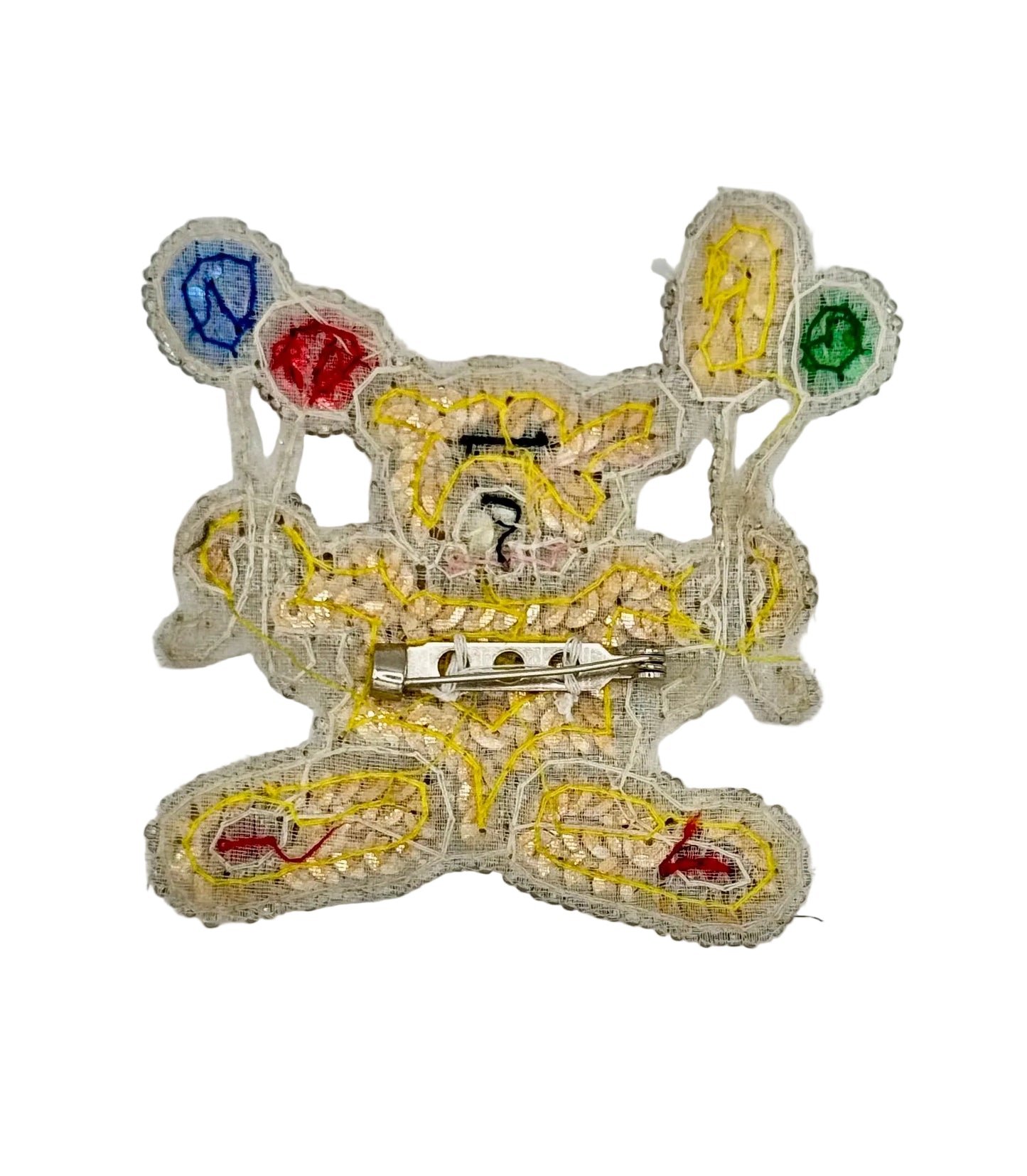 Sequin Teddy Bear with Balloons 3.25" x 3.25"