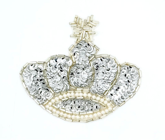 Crown sequin patch on a white background