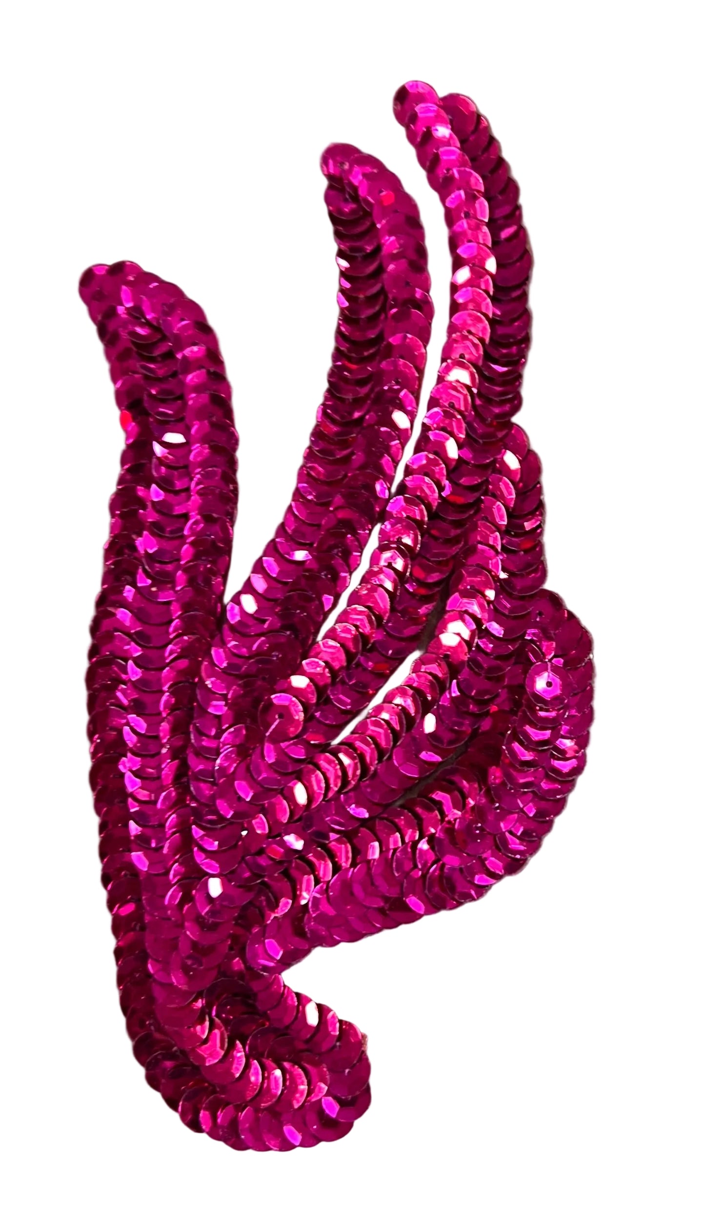 Hoja Sola con Lentejuelas Fucsia 15 cm x 7.5 cm