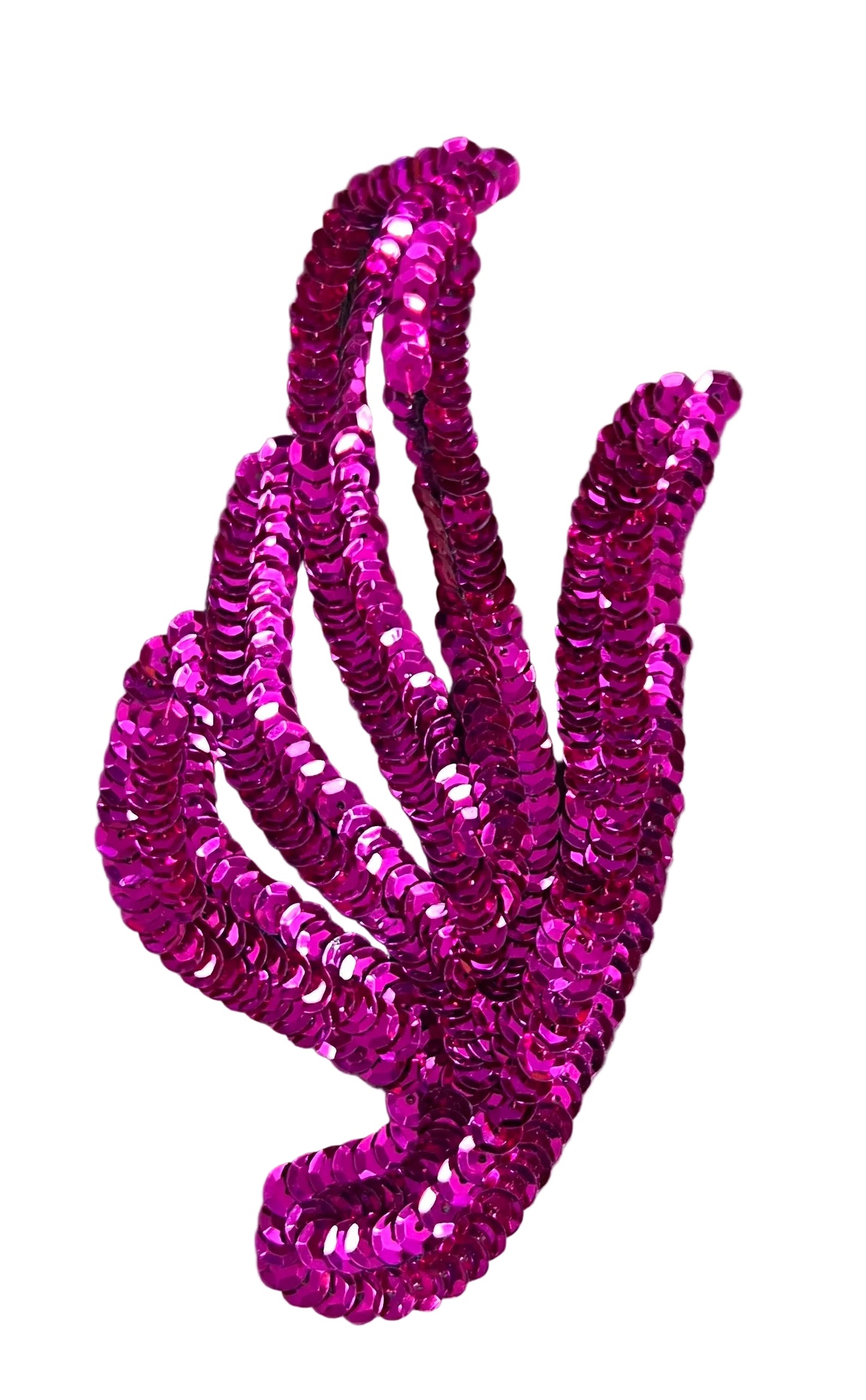 Hoja Sola con Lentejuelas Fucsia 15 cm x 7.5 cm