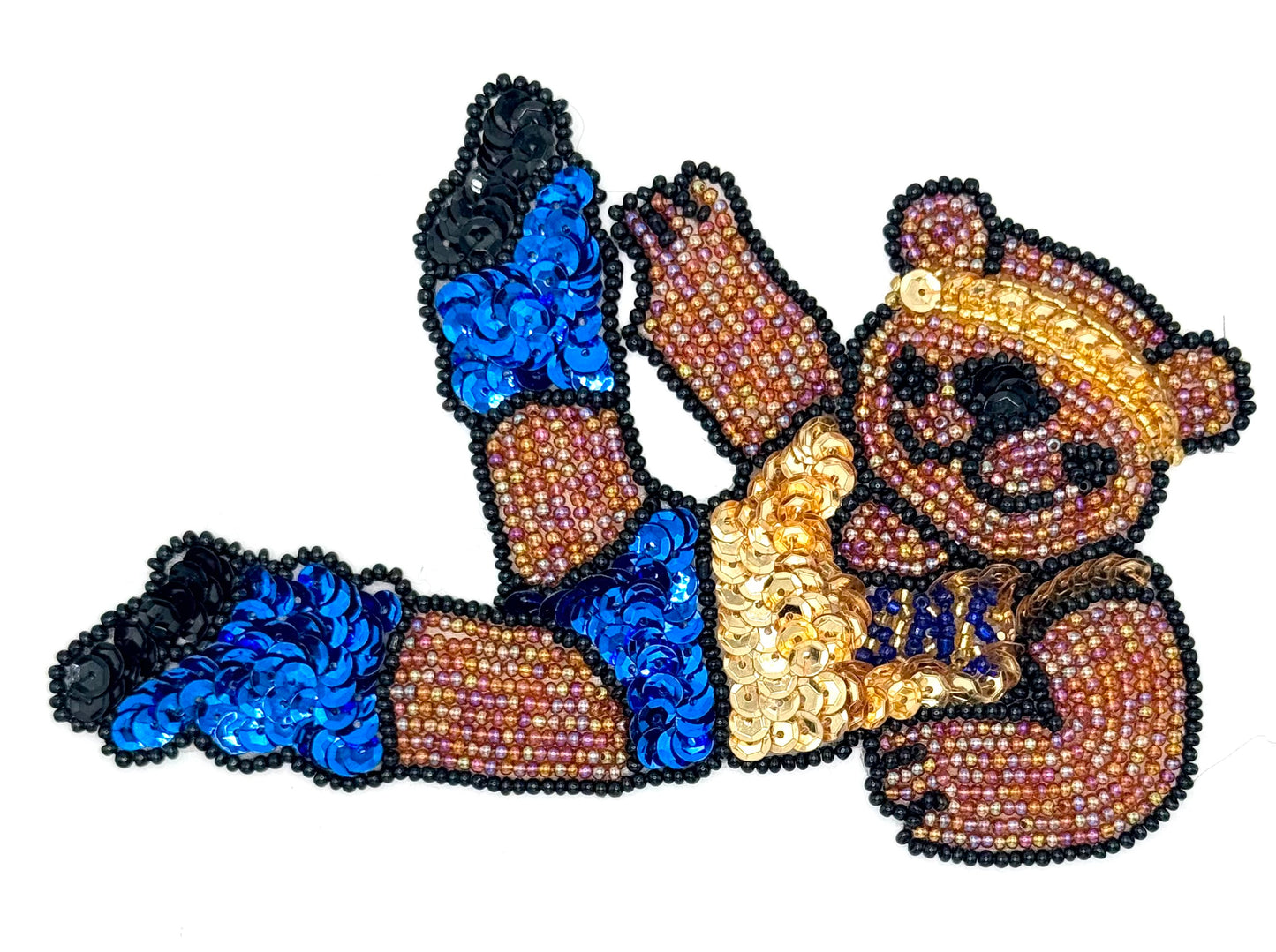 Bear doing Yoga - Sequins and Beads - Sizes: 8.75" X 5.5" or 5.75" x 4.5"