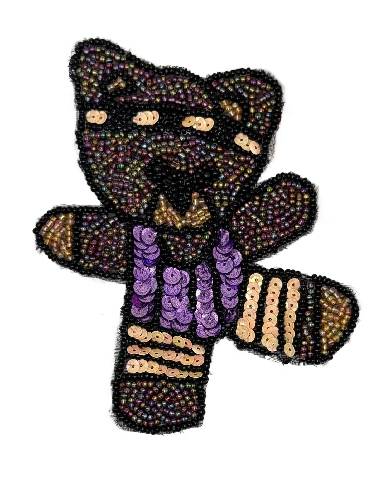 Bear doing Aerobics - Sequins and Beads - 3 Color Choices - 4.5" x 4"
