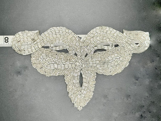 Designer Motif with Silver Beads 8" x 5"