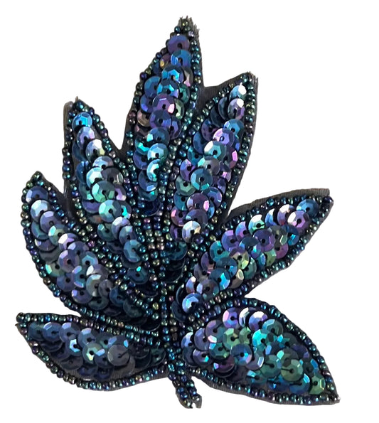 Hoja con lentejuelas y cuentas "Luz de luna" de 10.16 cm x 7.62 cm