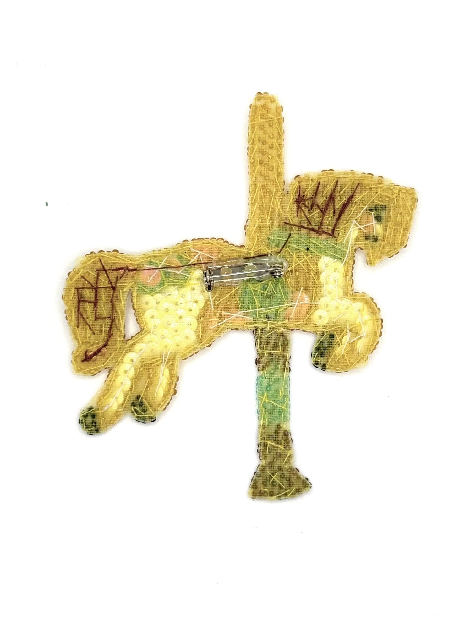 Carousel Horse with Multicolored Sequins and Beads  5" x 3.75"