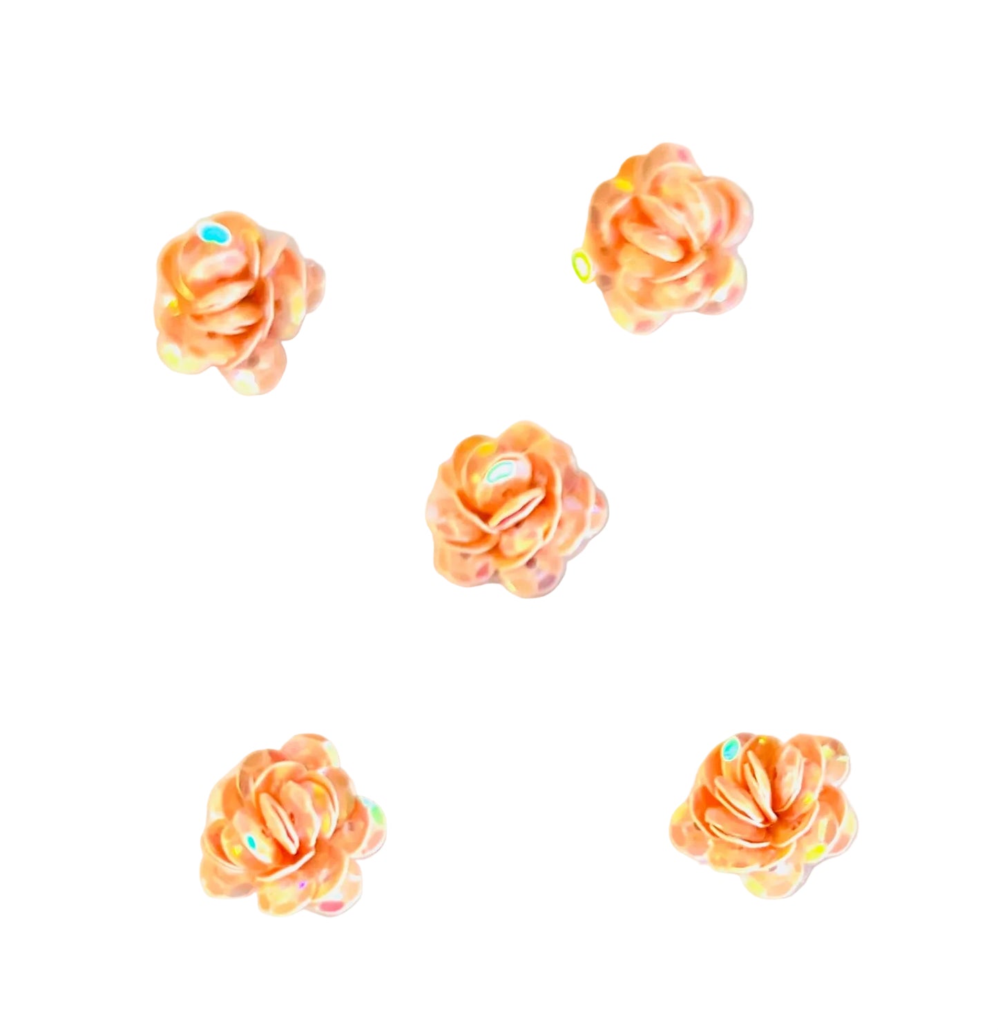 Flor de 5 lentejuelas color melocotón claro de 1/2 pulgada