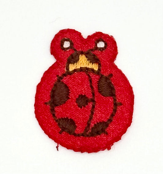 Red and Black Embroidered Ladybug - Iron-on 1" x .75"