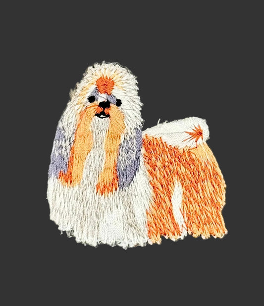 Lhasa Apso Embroidered Dog Patch - Iron-on 2.25" x 2.25"