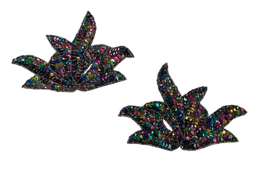 Leaf Pair Moonlite Sequin leaf 6" x 4.5"