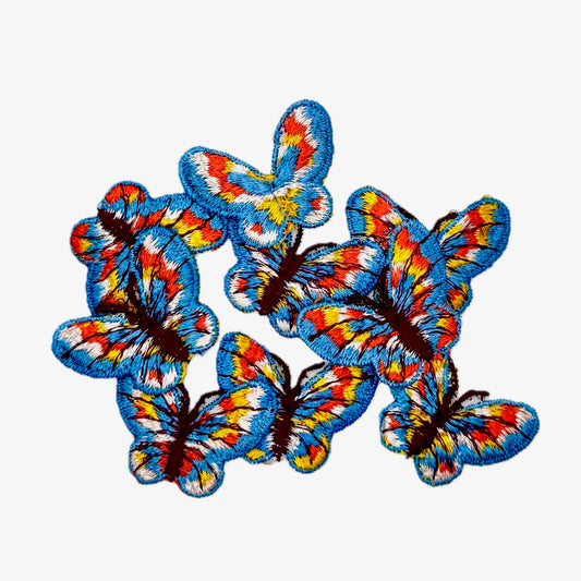Mariposa Multicolor Bordada - Set de 20 - 5 cm x 3.8 cm Cada Pieza