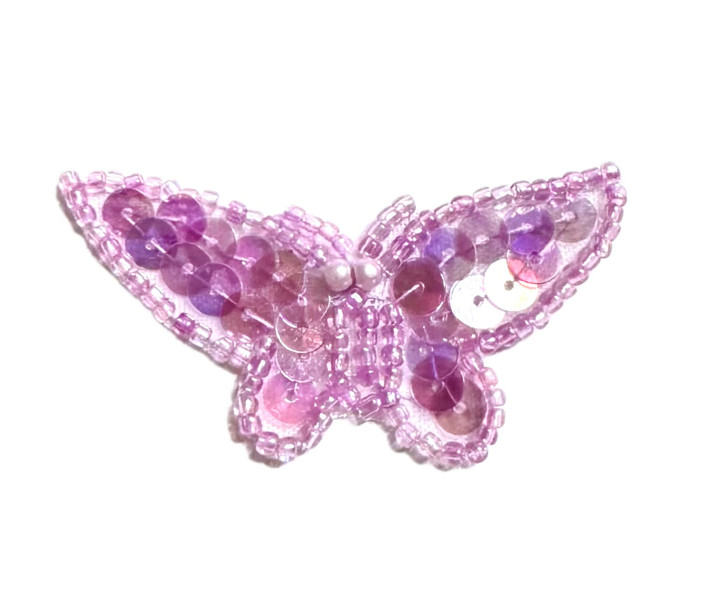 Mariposa - Lentejuelas y Cuentas Iridiscentes Color Lila 5.08 cm x 3.175 cm