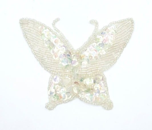 Butterfly with Iridescent Sequins and Beads 4" x 3"