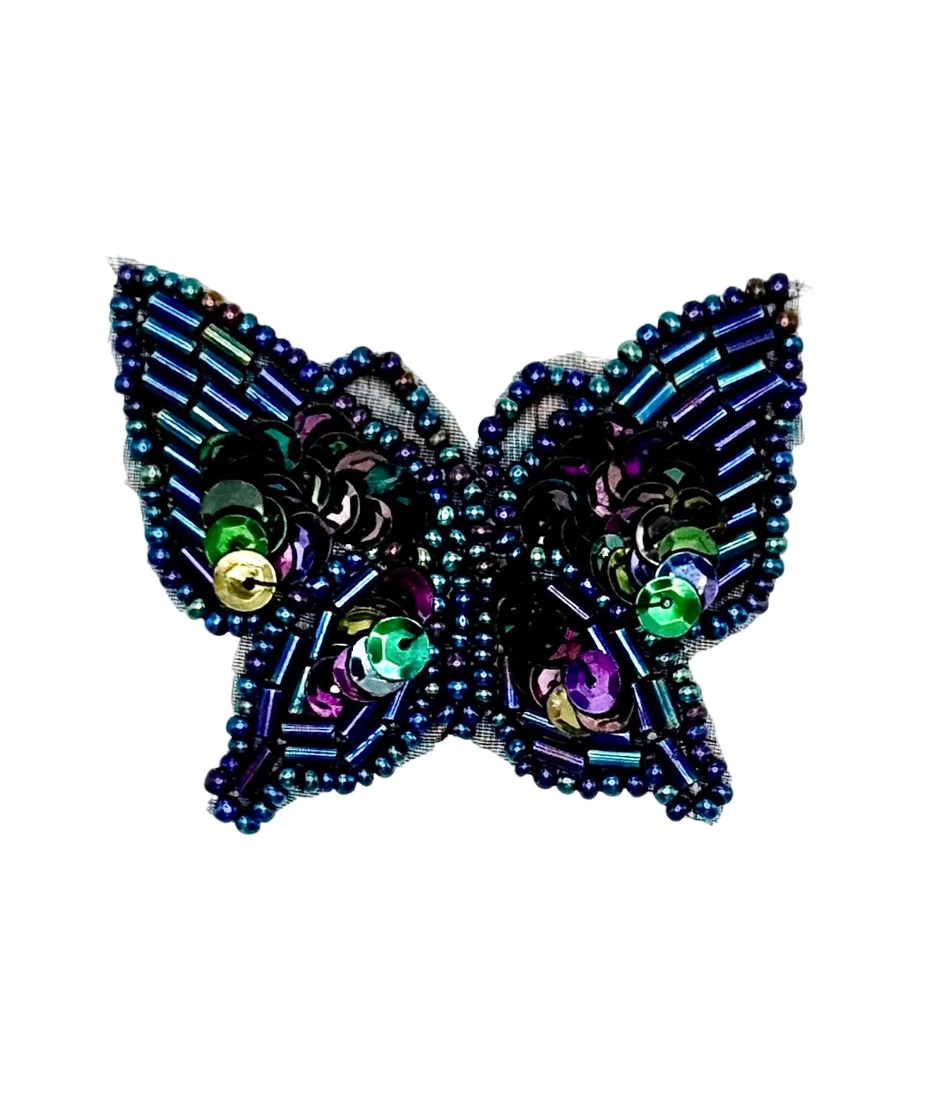 Butterfly with Moonlight Sequins and Beads 2.5" x 2"