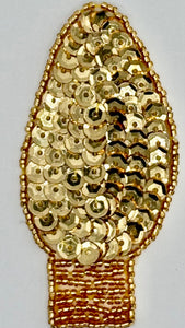 Christmas Light Bulb Gold 3" x 1.25"