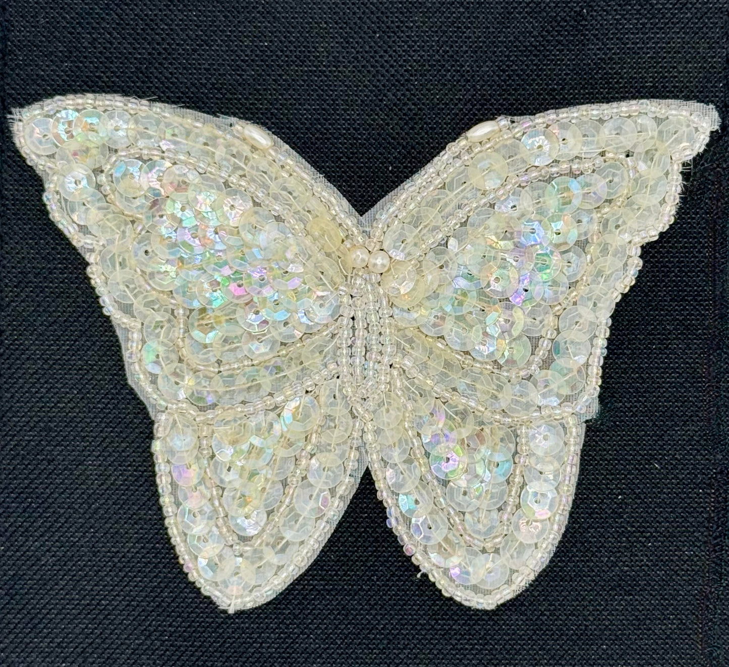 Butterfly with Iridescent Sequins and Beads 4.75" x 3.5"