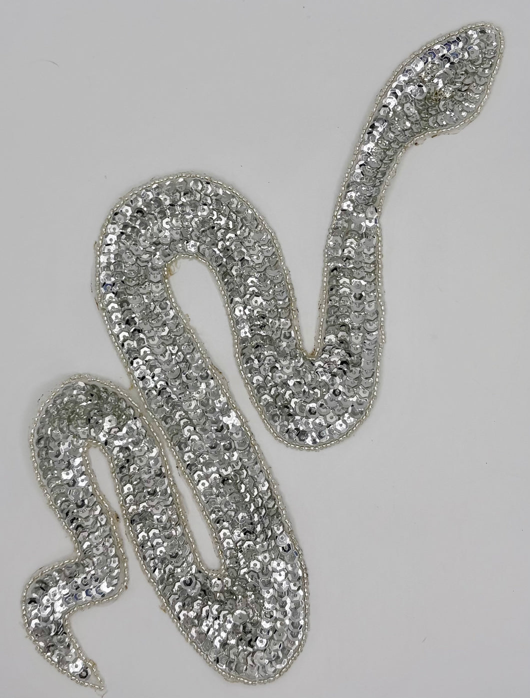 Silver Sequin Snake with Rhinestone Eyes 11.5