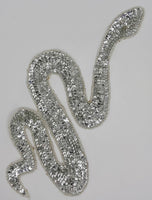 Silver Sequin Snake with Rhinestone Eyes 11.5