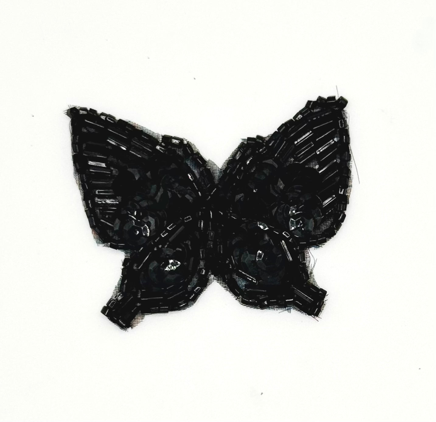 Butterfly with Black Sequins and Beads 2.25" x 1.75"
