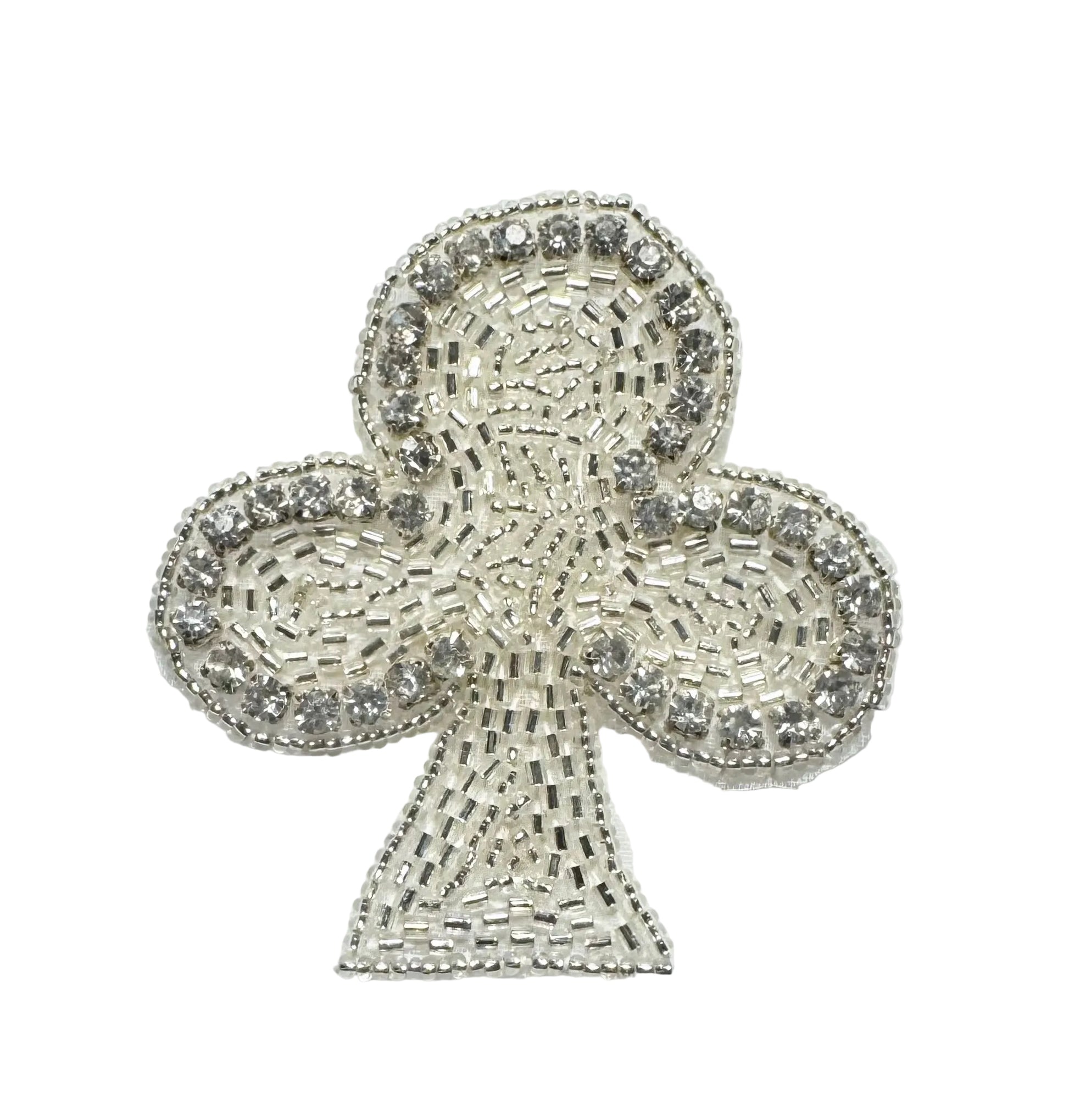 Rhinestone and bead club card suit symbol on a white background