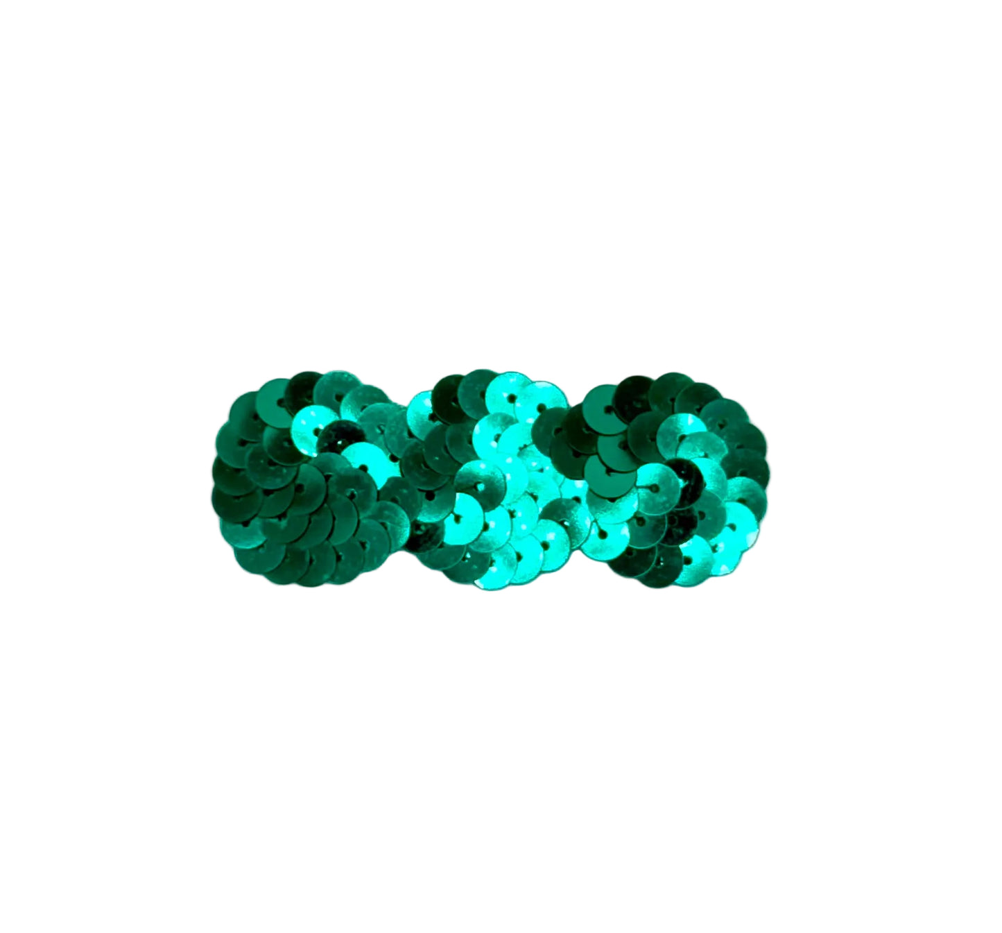 Sequin triple circle accent on a white background