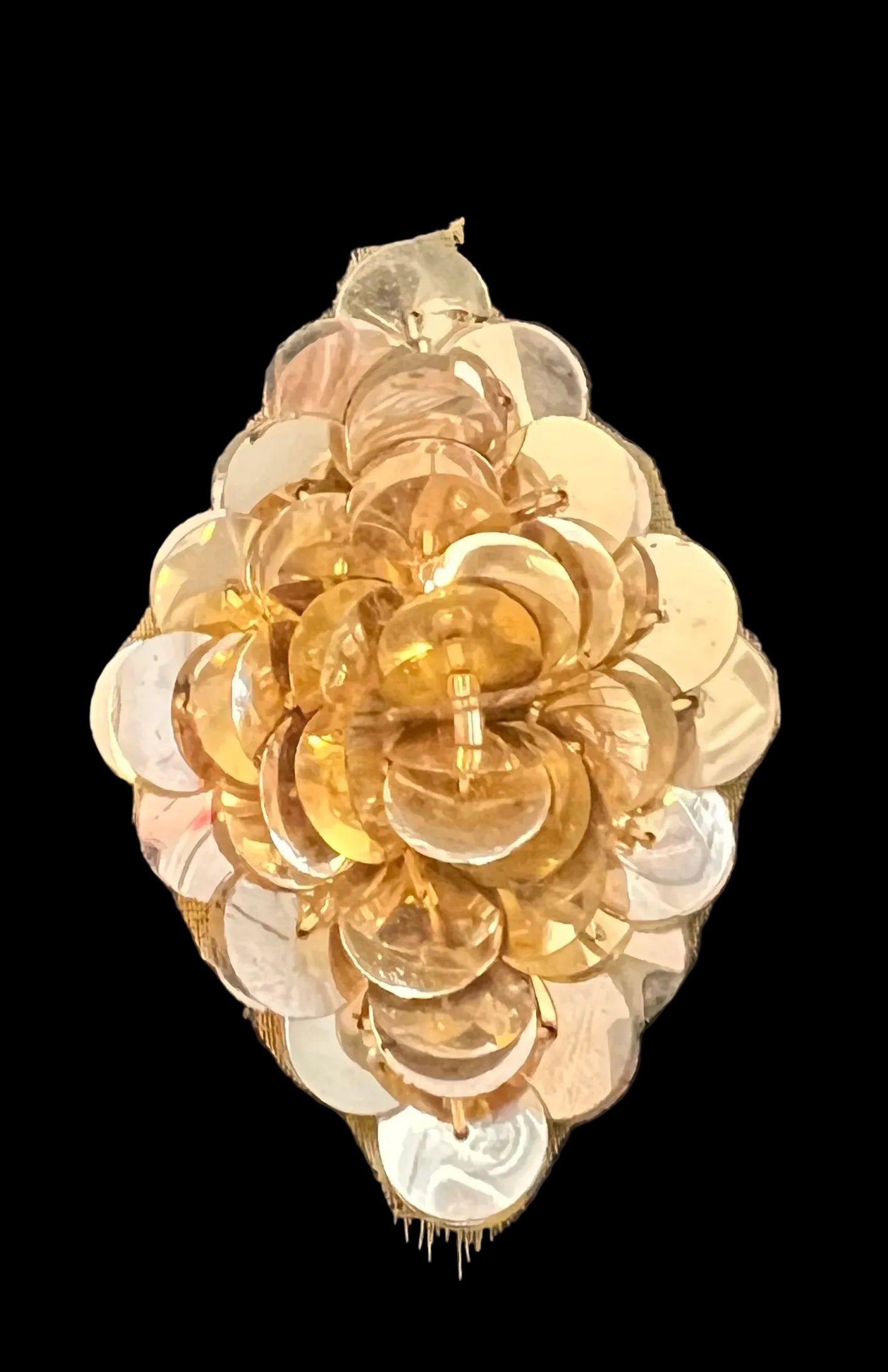 Flower Gold Triangular High Rise Sequins 2" x 2.25"