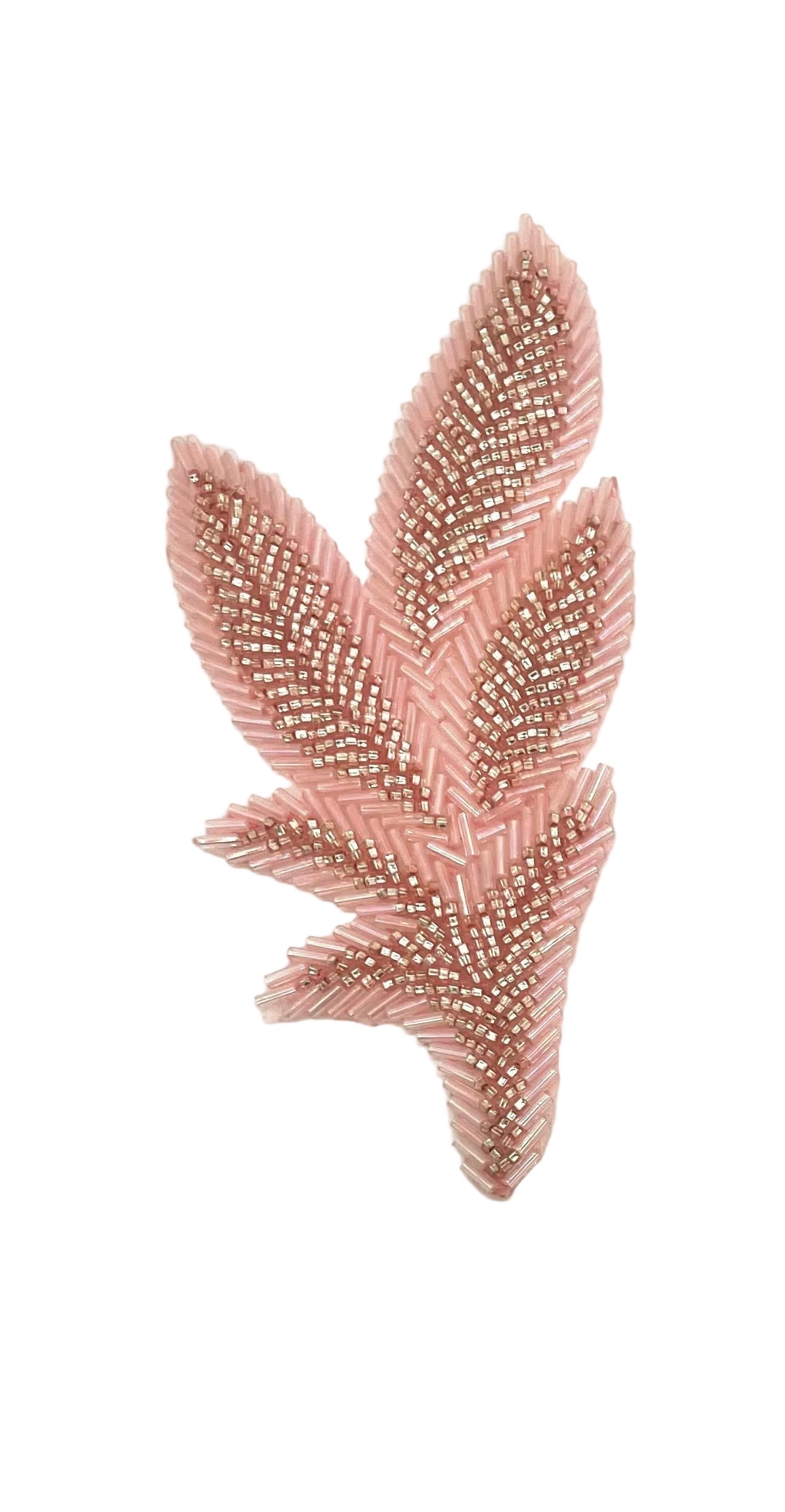 Par de hojas con cuentas rosas de 15,24 cm x 7,62 cm