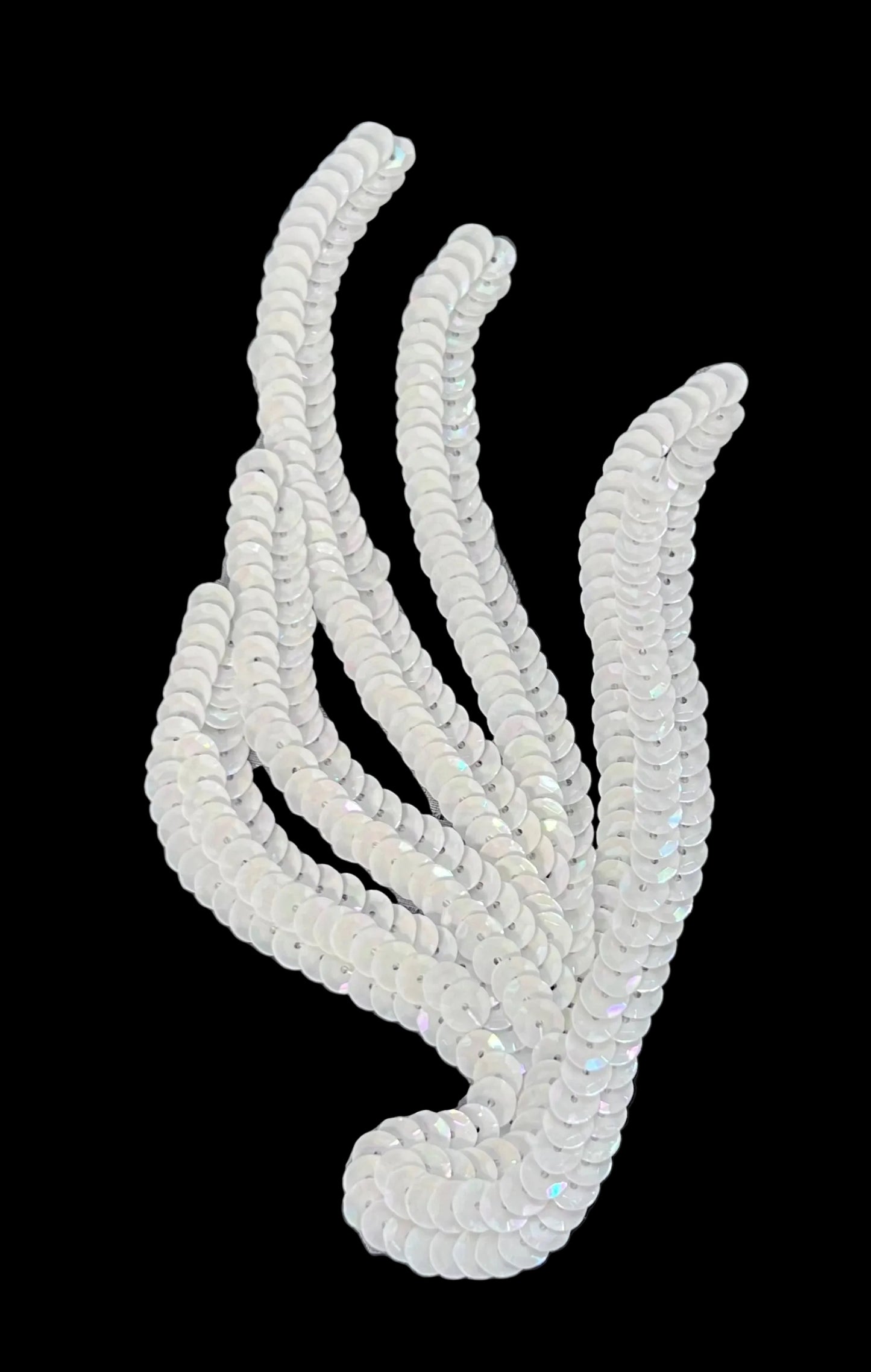 Leaf - White Sequins 5.5” x 4.25”