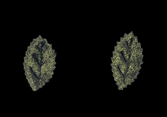 Par de hojas de terciopelo verde 1"