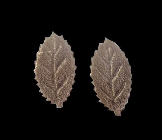 Leaf Pair - Light Brown Velvet  - 1" x .5”
