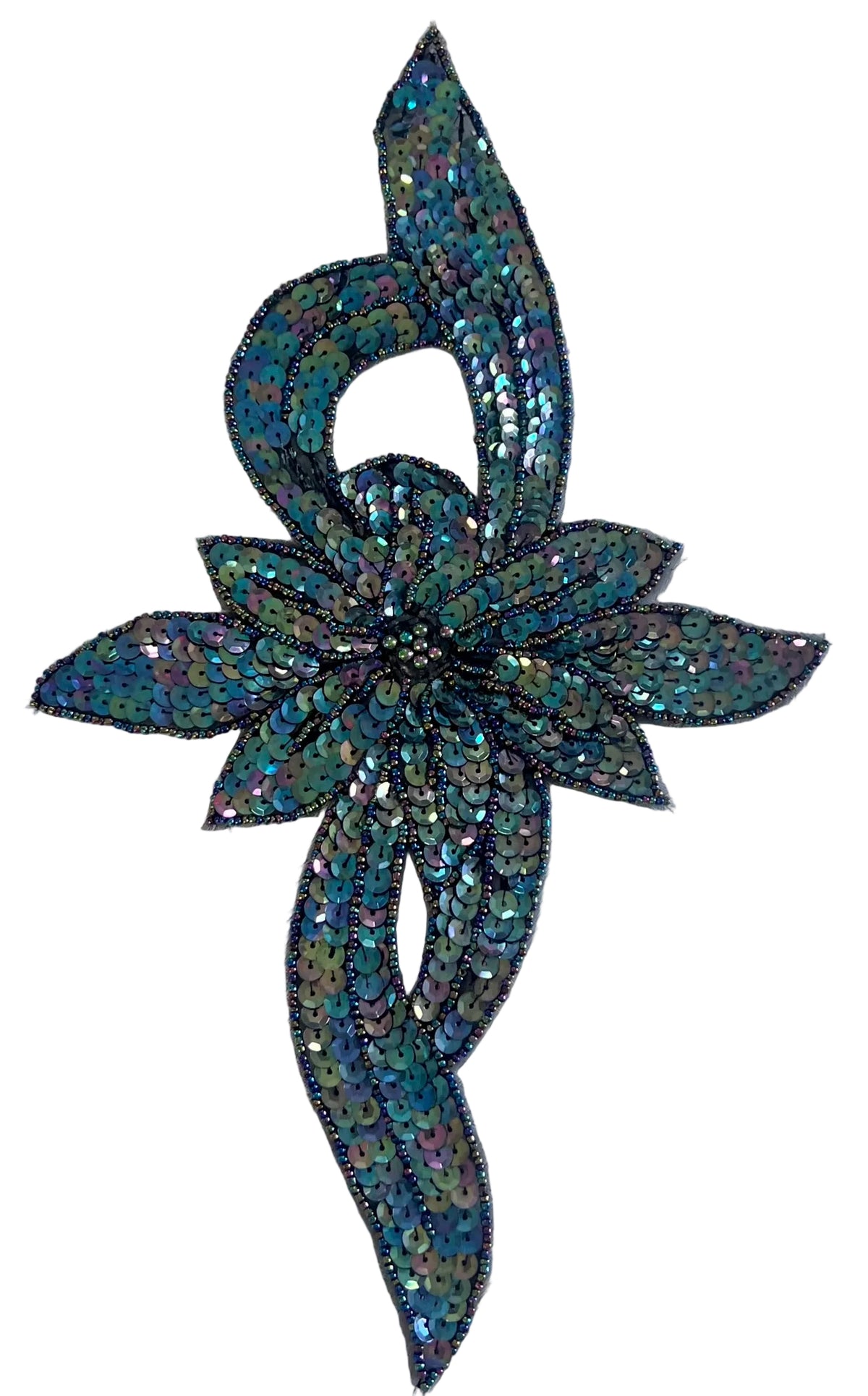 Flower - Moonlight Sequins - Moonlight Beads 13” x 7.5”