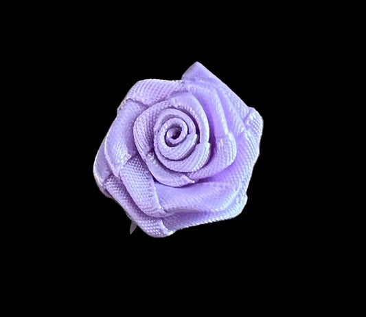 Flower Purple Satin Rose 7/8"