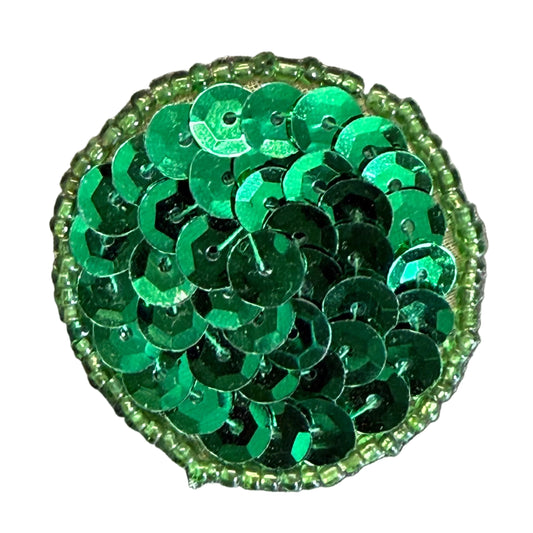 Lentejuelas Verdes de Puntos 1.5”