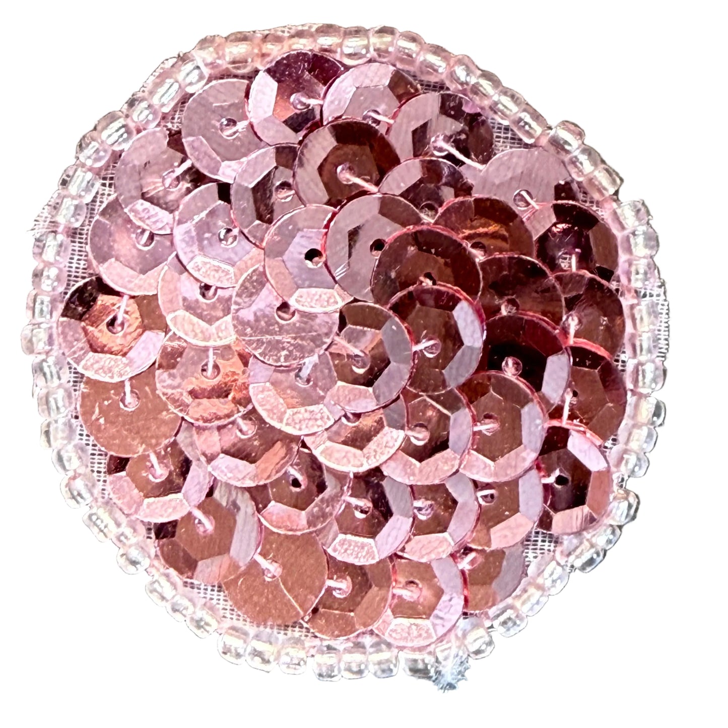 Dot Appliqué - Pink Sequins Glass Beads - Choice of Sizes 1" or 1.5