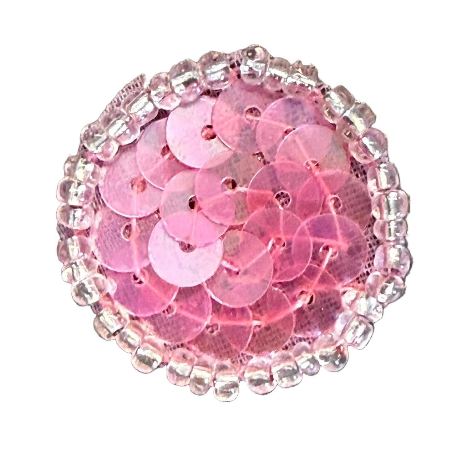 Dot Appliqué -Dark Pink Sequins - Glass  Beads - Choice of Sizes .75", 1.5", 2"