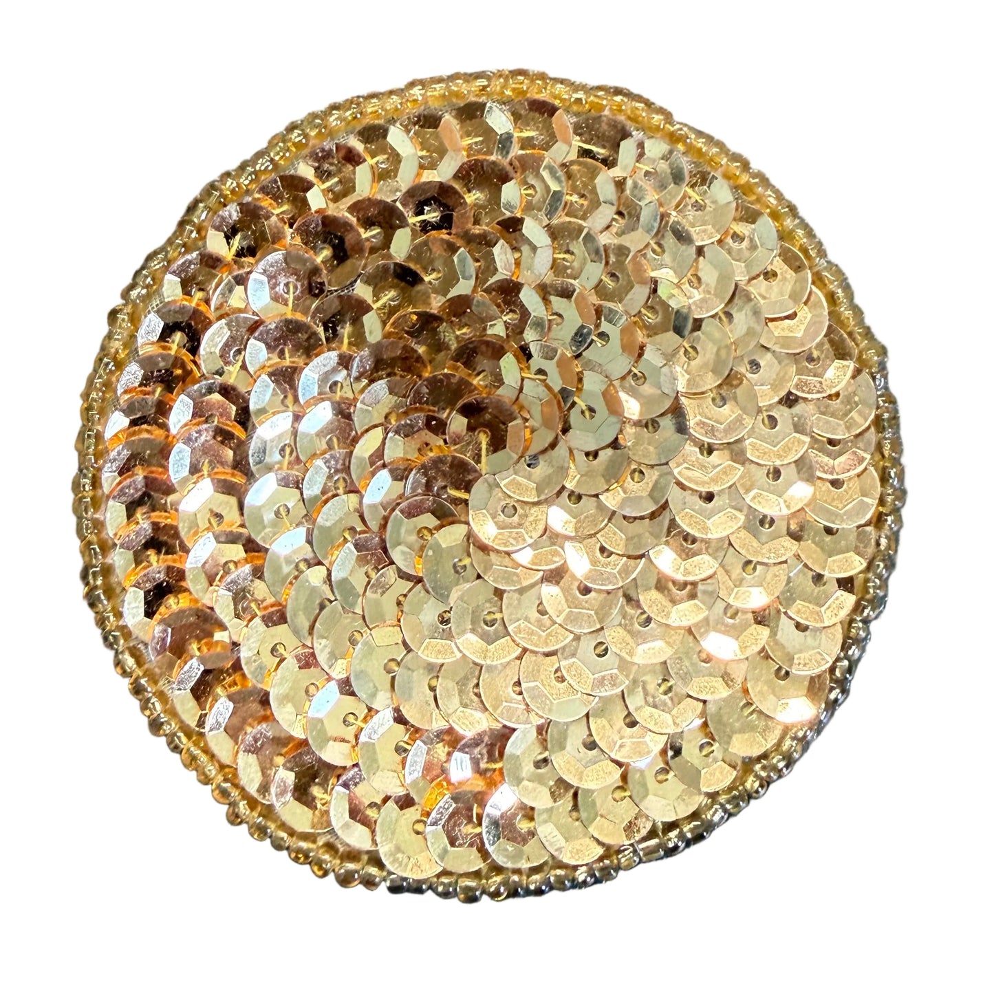Dot Appliqué - Gold Sequins - Glass  Beads - Choice of Sizes .75", 1.5",  2.25", or 2.5"