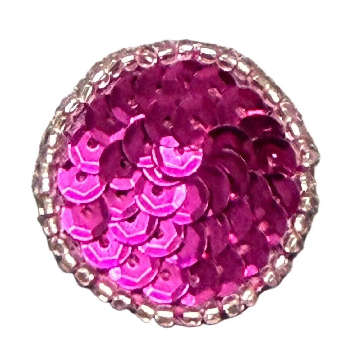 Dot Appliqué Fuchsia Sequins - Choice of Color Glass Beads 1"