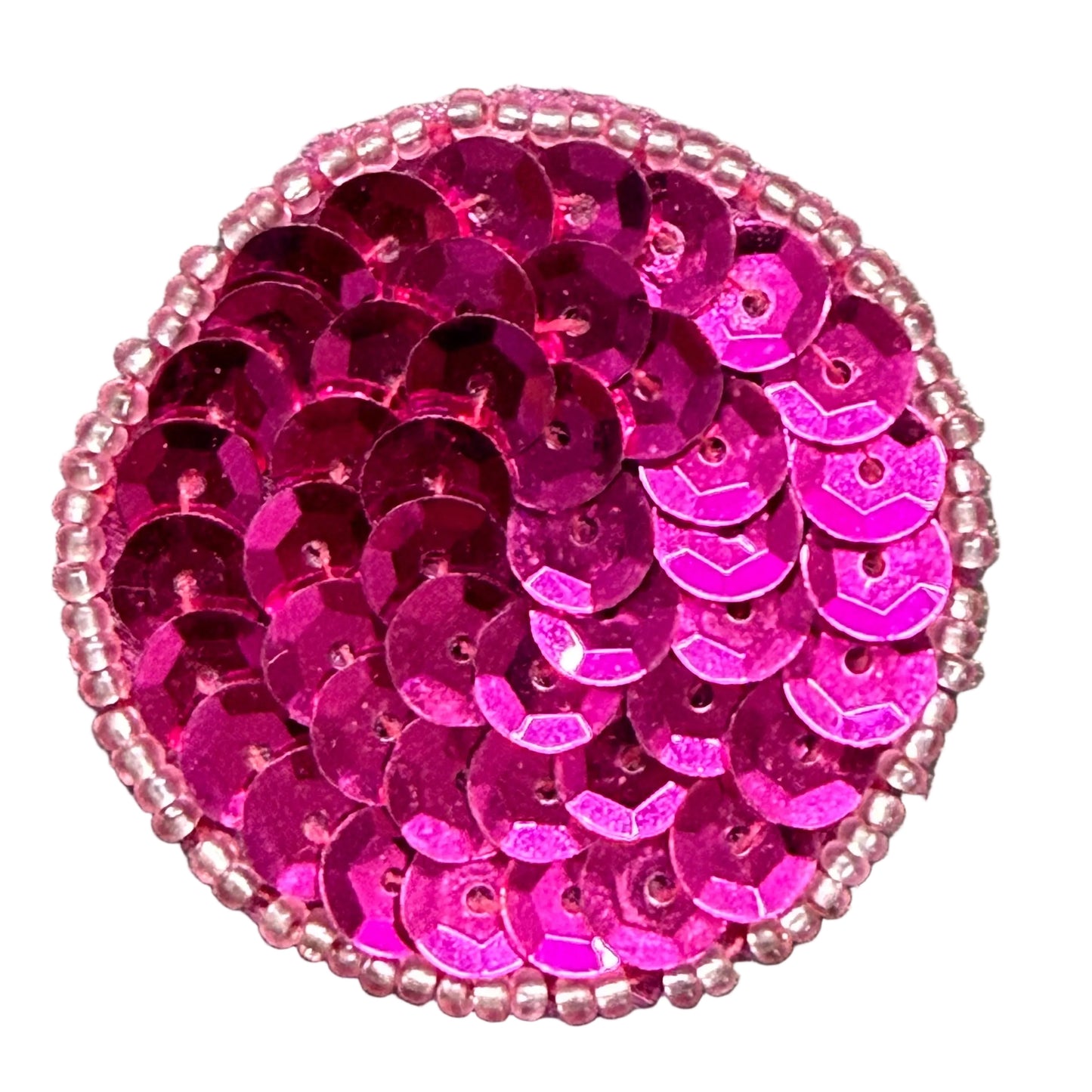 Dot Appliqué - Fuchsia Sequins - Choice of Color Beads 1.5"