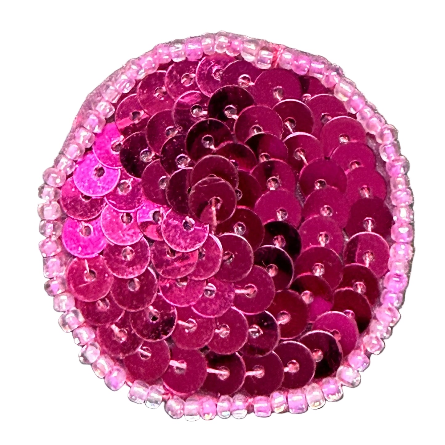 Dot Appliqué - Fuchsia Sequins - Choice of Color Beads 1.5"
