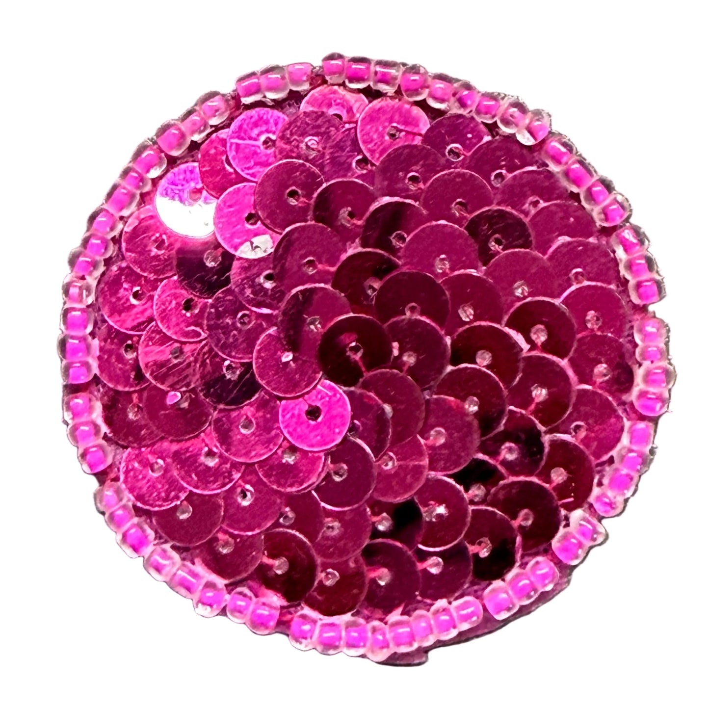 Dot Appliqué - Fuchsia Sequins - Choice of Color Beads 1.5"
