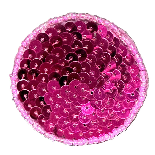 Lentejuelas y abalorios fucsia de puntos 2"