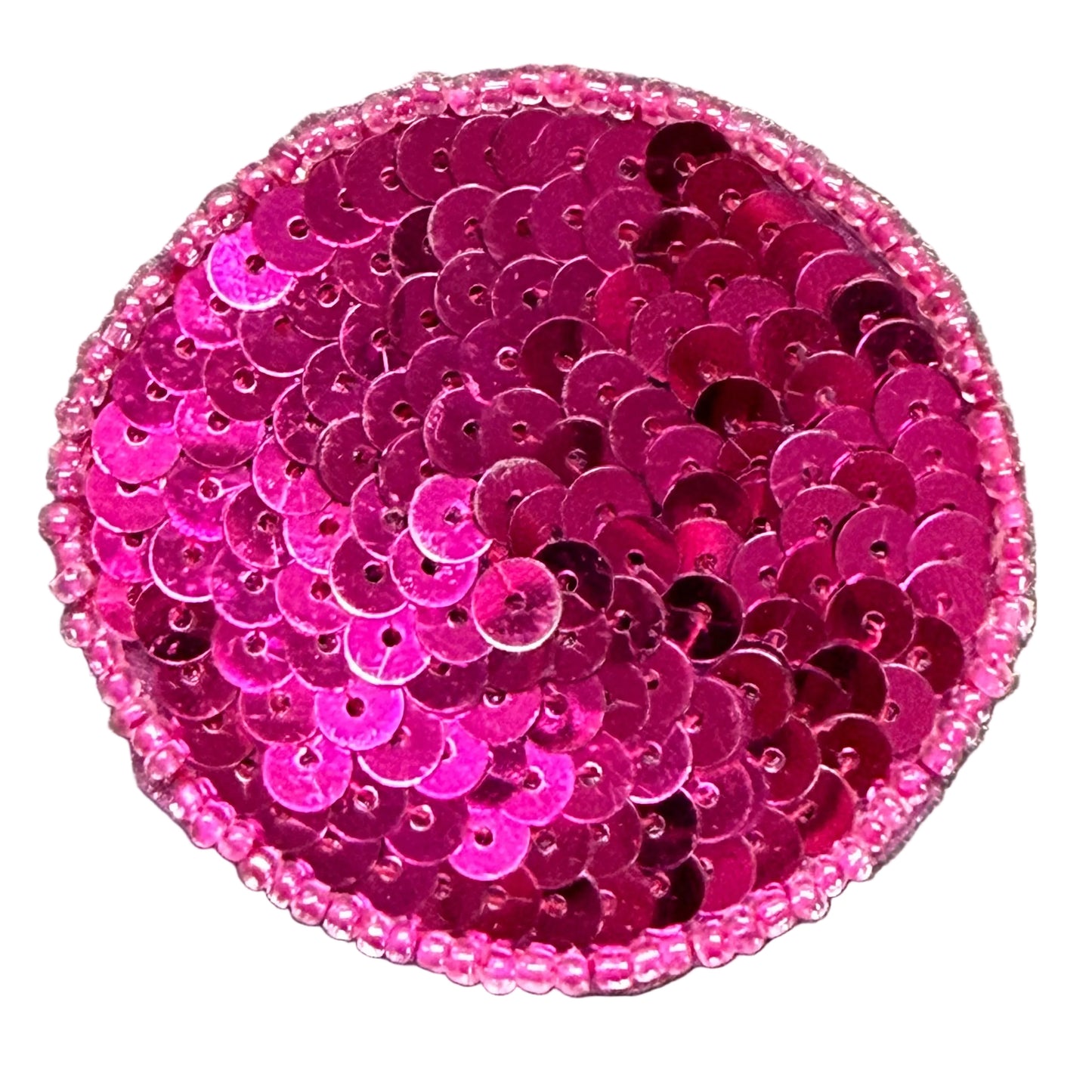 Dot Appliqué - Fuchsia Sequins - Choice of Color Glass Beads 2"