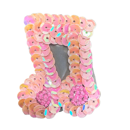 Doble Nota Musical con Lentejuelas Rosas 6,35 cm x 6,35 cm