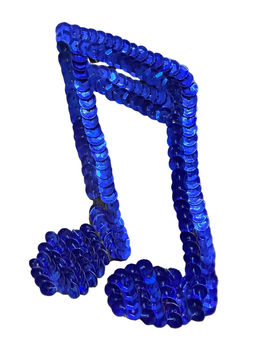 Doble nota con lentejuelas azul real de 4" x 4.5"