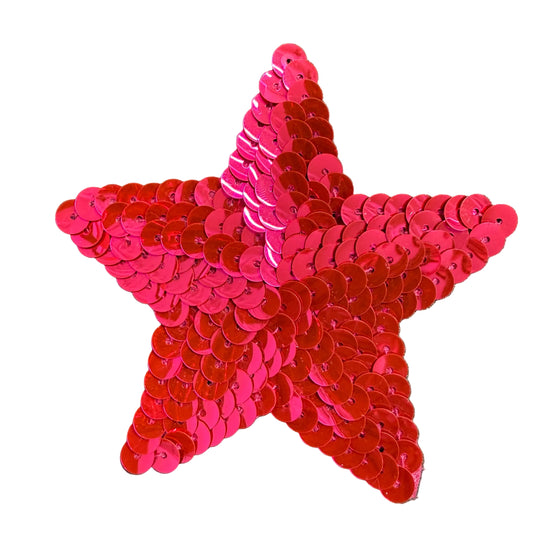 Star Appliqué - All Hot Pink Sequins 3"