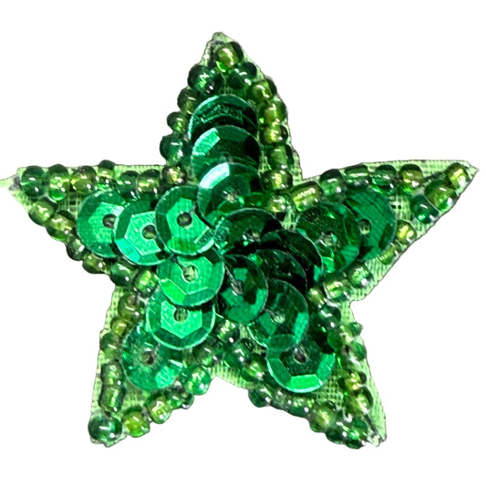 Estrella de lentejuelas verdes 3,8 cm