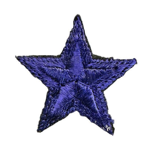Star Embroidered Iron-on - Blue 2"