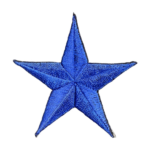 Estrella Azul Bordada Termoadhesiva 2.5
