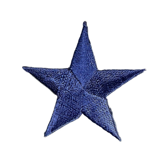 Star Embroidered Iron-on - Navy Blue - Choice of 1.5" or 1"