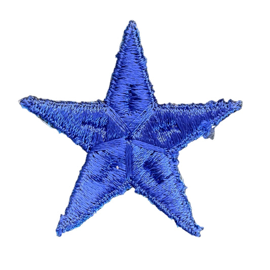 Star Embroidered Iron-on - Royal Blue - 2.5"